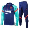 FC Barcelona Trainings Sweatshirt Pak Quarter-zip 2021-22 Blauwgroene - Heren